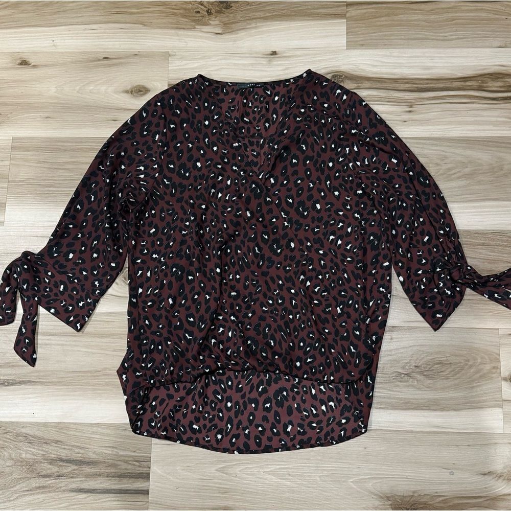 Stitch Fix West Kai Allan Surplice Tie Sleeve High Low Blouse Women’s Large